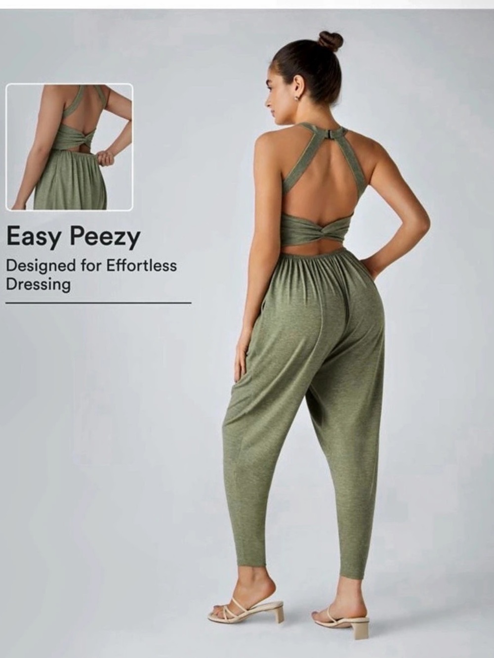 Halara Easy Peezy U Neck Pocket Harem Casual Jumpsuit